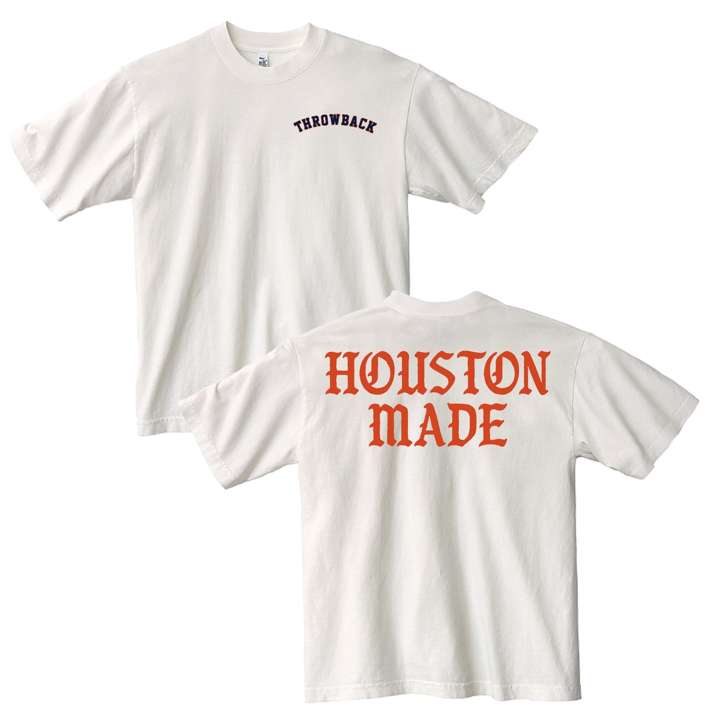 Orange Baseball Houston Made Tee (Off White)