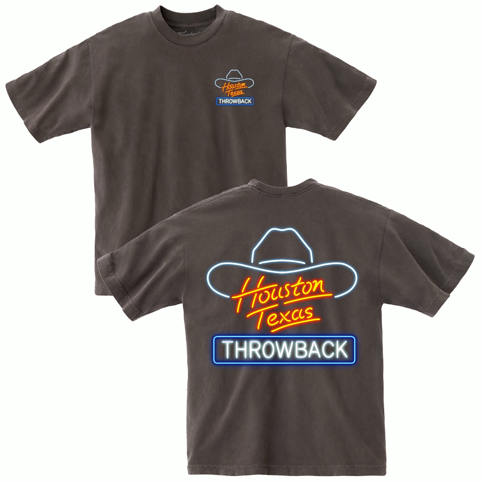 Houston Texas Neon Tee - Mocha