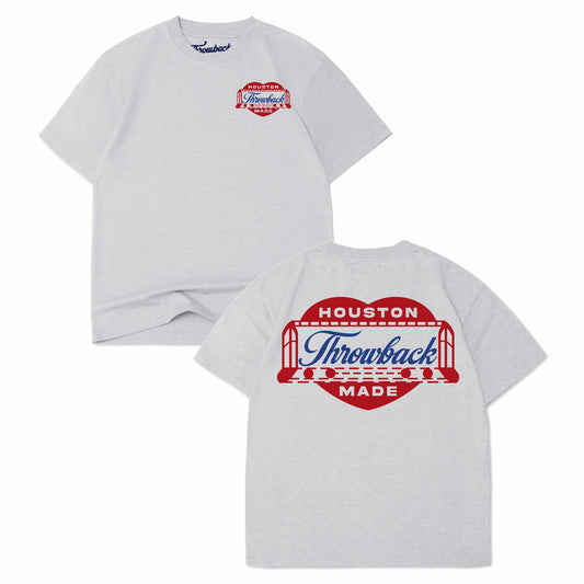 Houston at Heart Throwback Tee - Ash Grey