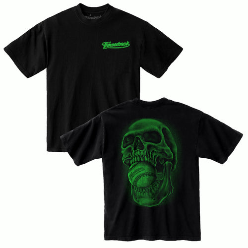 00’s Baseball Mouth Throwback Tee (Oversized) - Black (GITD)