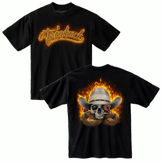 Fire Cowboy Throwback Tee - Black